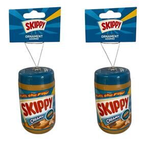 Skippy Creamy Peanut Butter Hanging 3.5in Christmas Ornament by Ruz New Lot of 2